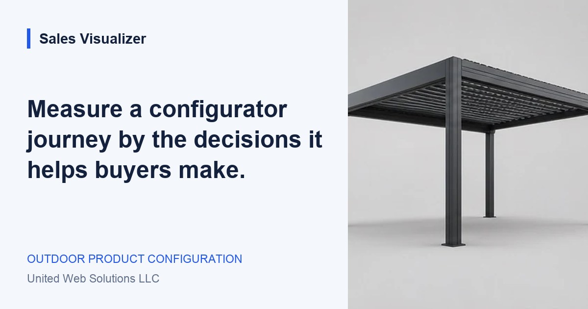 Sales Visualizer guide: Measure a configurator journey by the decisions it helps buyers make.
