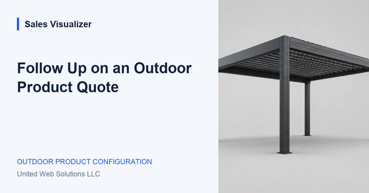 Sales Visualizer guide: A quote follow-up that helps the buyer decide.