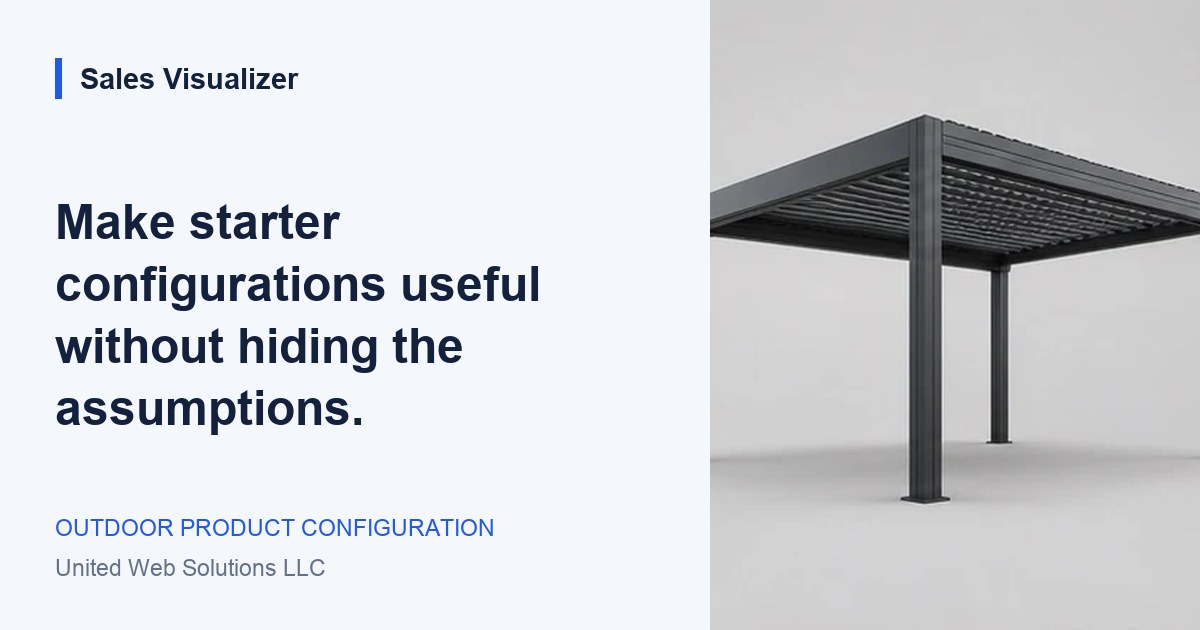 Sales Visualizer guide: Make starter configurations useful without hiding the assumptions.
