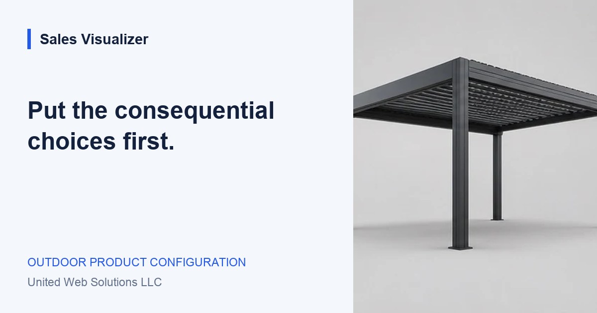 Sales Visualizer guide: Put the consequential choices first.