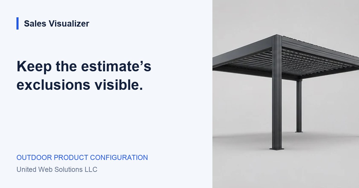 Sales Visualizer guide: Keep the estimate’s exclusions visible.