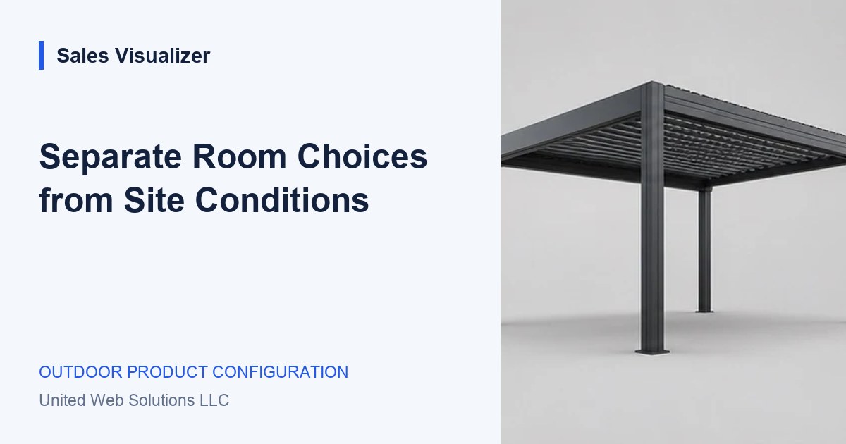 Sales Visualizer guide: Separate the room choice from the setting.