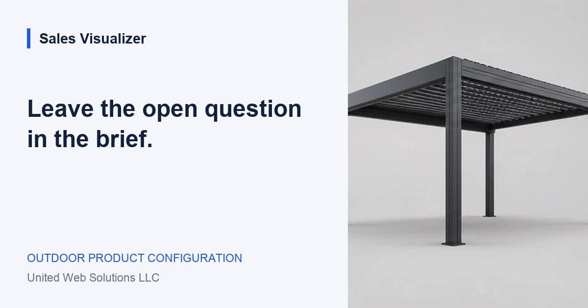 Sales Visualizer guide: Leave the open question in the brief.